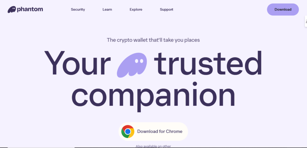 Phantom Wallet SHome PAge Screenshot